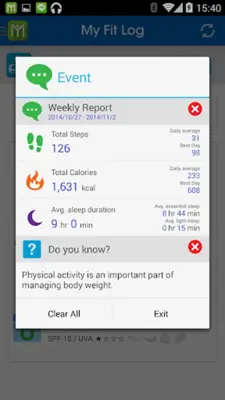 My Fit Log android App screenshot 0